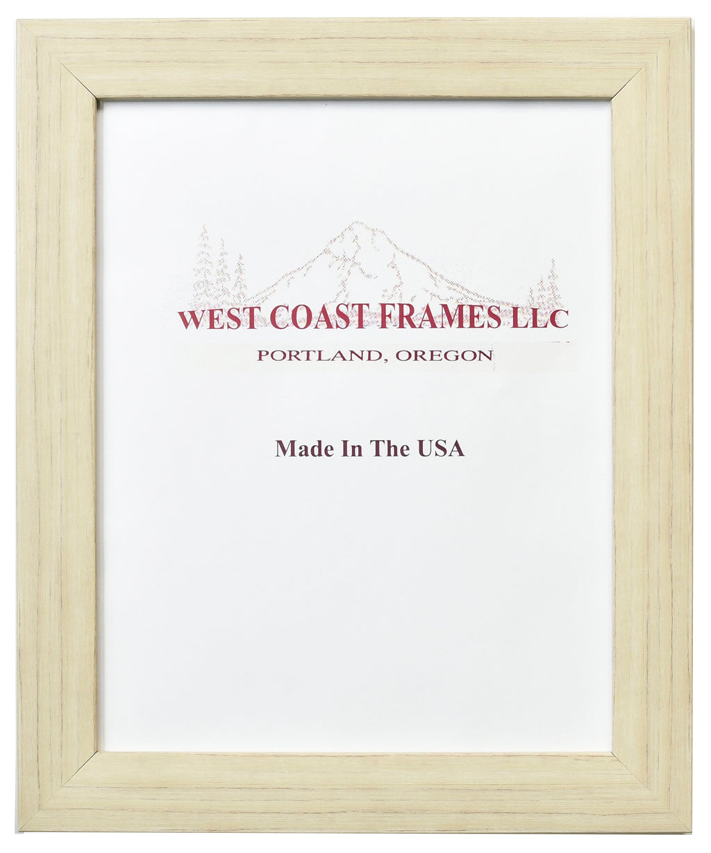 51662 Driftwood White Picture Frame - 1-1/4" Moulding - Clear Glass
