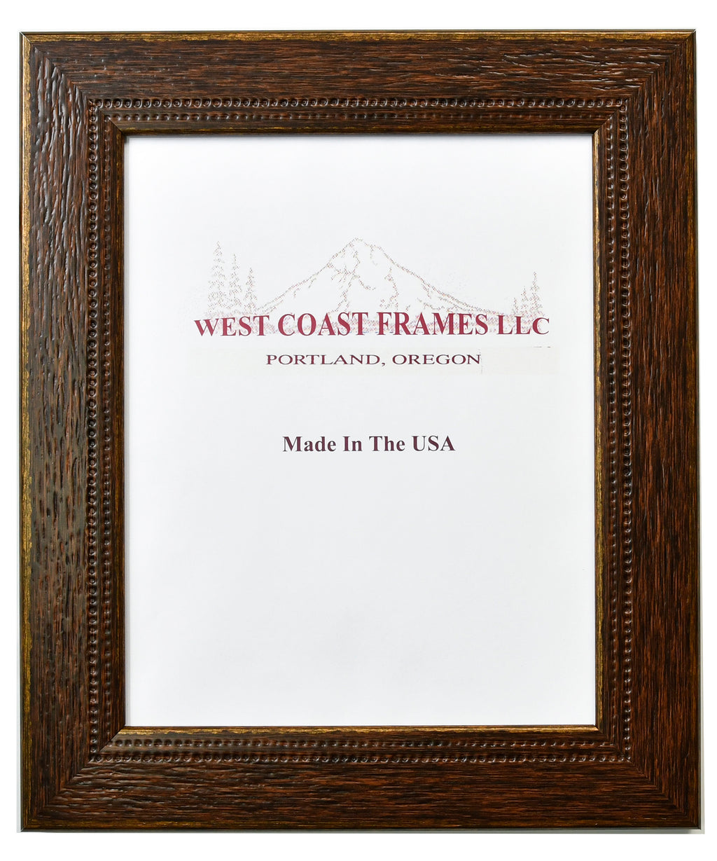 Rustic Western Style Cherry Picture Frame - 2" wide moulding - Clear Glass - 59844
