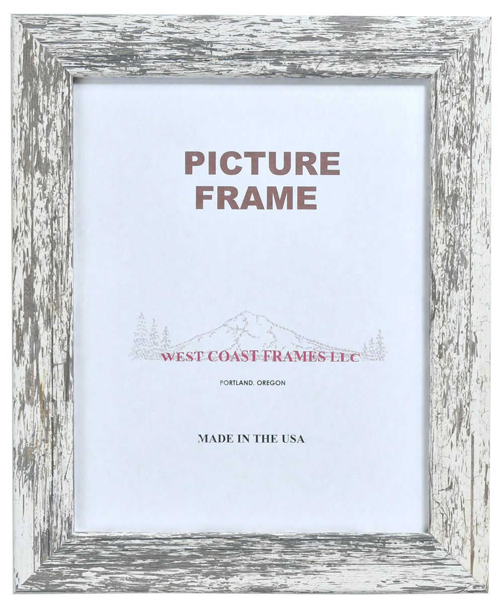 261605 White Shabby Chic Picture Frame - Clear Glass + Sawtooth Hanger