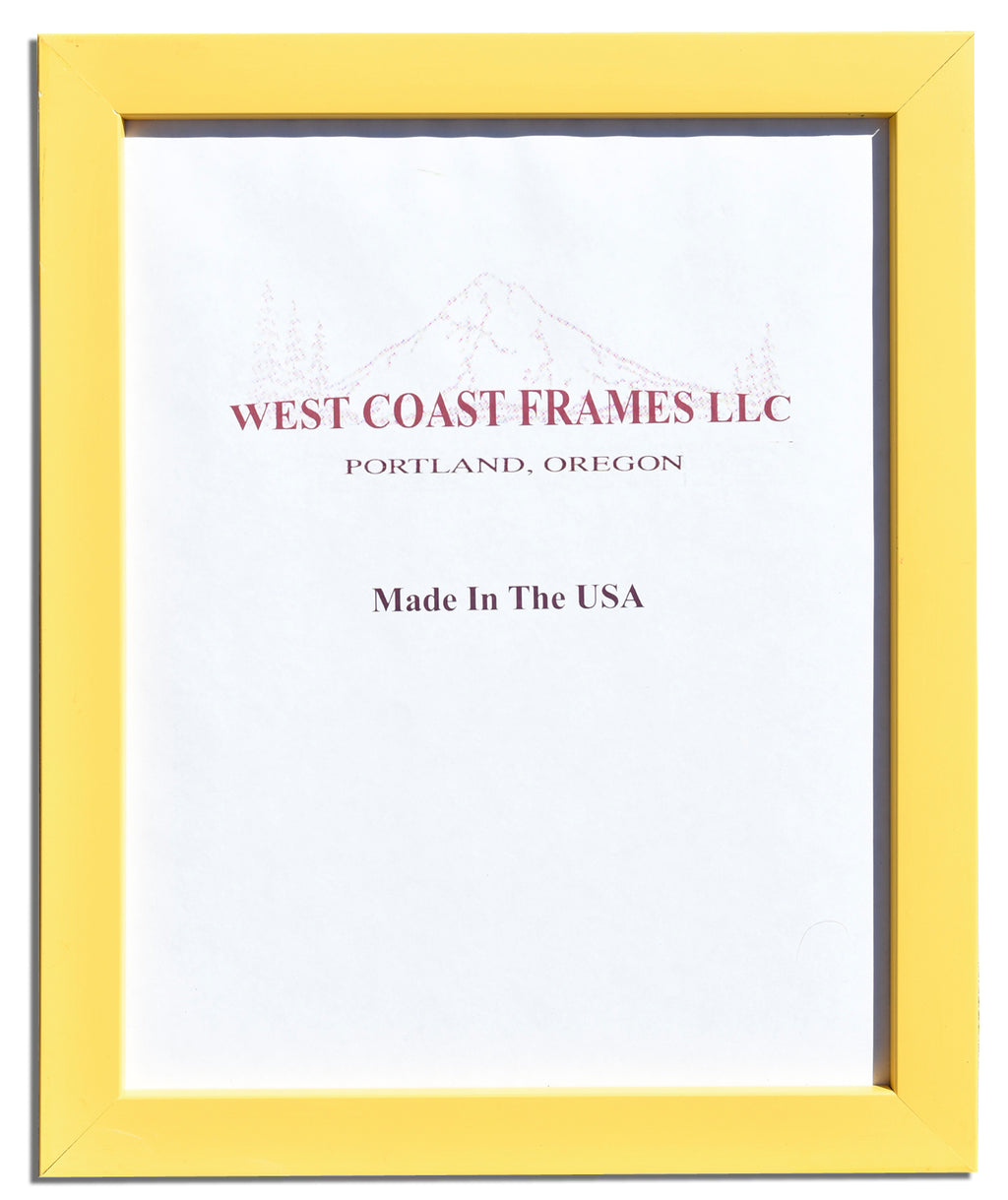 31014 Lemon Yellow Wood Picture Frame - Clear Glass + Sawtooth Hanger included
