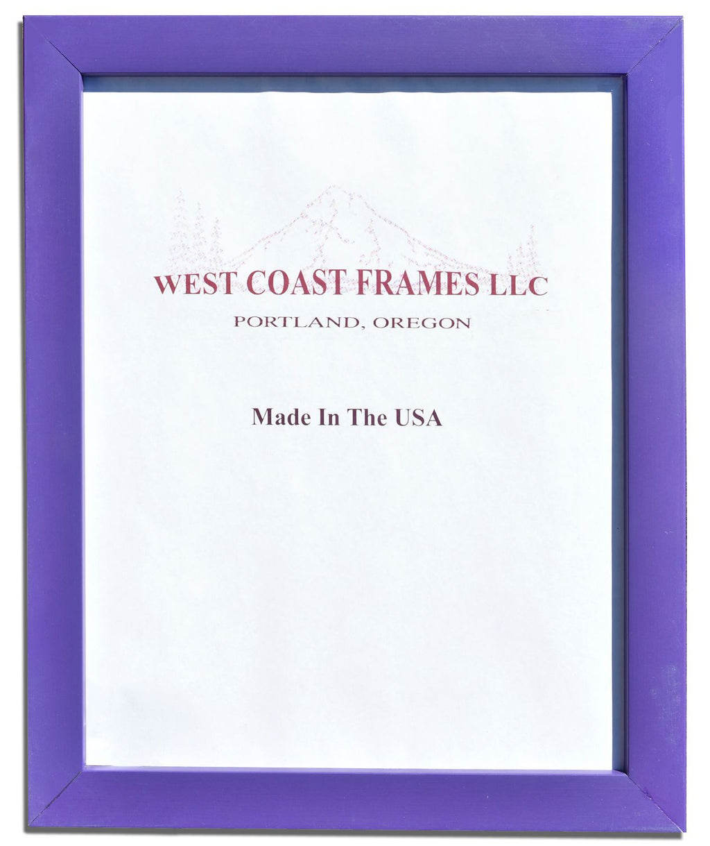 310135 - Purple Wood Picture Frame - Clear Glass with Sawtooth hanger