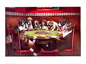 Dogs Playing Poker - Poker sympathy - Marcellus Coolidge Art Print - 12x16 - West Coast Picture Frames LLC