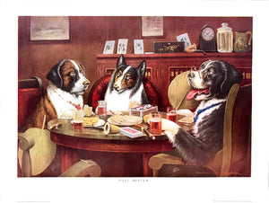Dogs Playing Poker - Post mortem - Marcellus Coolidge Art Print - 12x16 - West Coast Picture Frames LLC