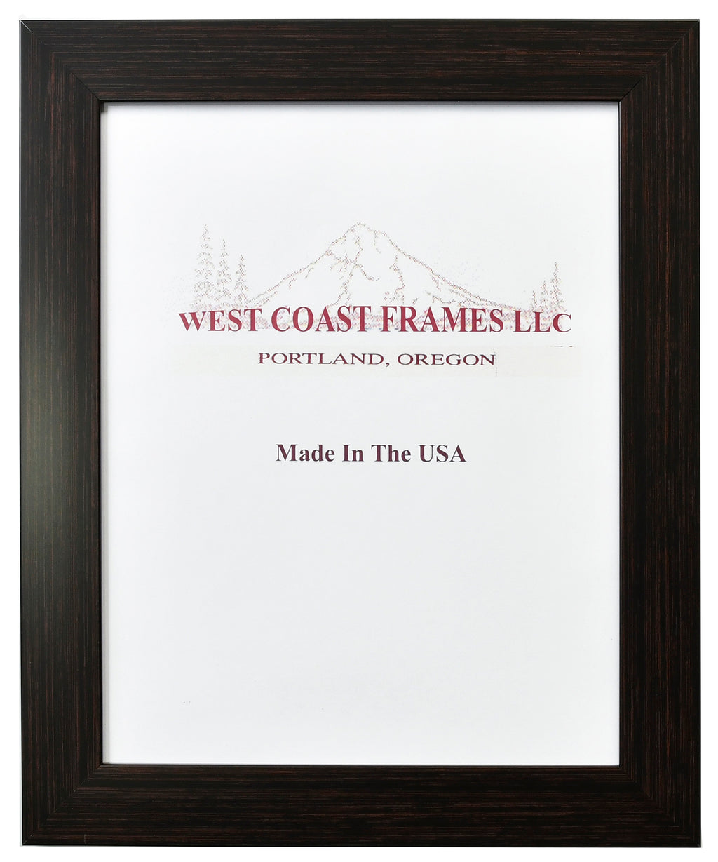 Espresso Walnut Picture Frame - 1-1/4" wide moulding - Clear Glass - 51651