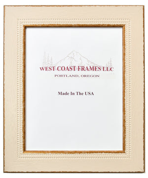 Rustic Western Style Cream Picture Frame - 2" Moulding - Clear Glass - 59852