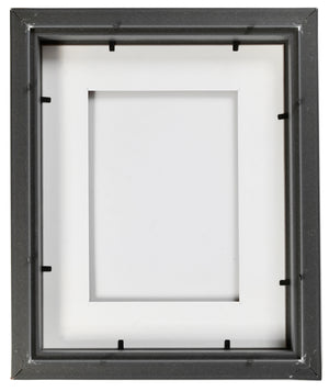 SHADOW BOX FRAME FOR OBJECTS - BLACK FRAME - GOLD MAT - CLEAR GLASS - 1" DEPTH