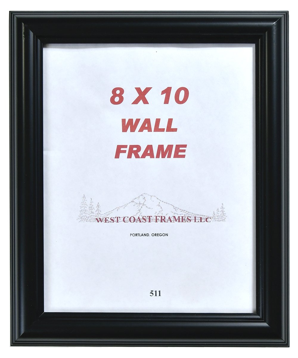 511 - Picture Frame Black Bull Nose Poly - Clear Glass