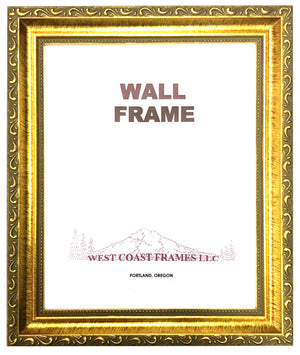 Gold Metal Leaf Ornate Wood Frame with Glass - 9115 - Moulding width 1-1/4"